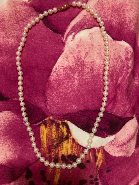 Jewelry - Classic White Cultured Pearl Necklace with 14k Gold Clasp Women Jewelry